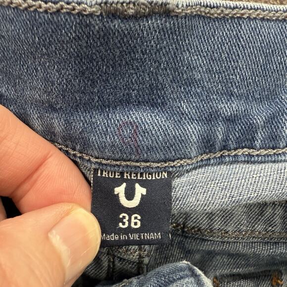 True Religion Jeans Men 36/31 (Measured 34/31) Blue Geno Relaxed Slim Designer. - Picture 5 of 11